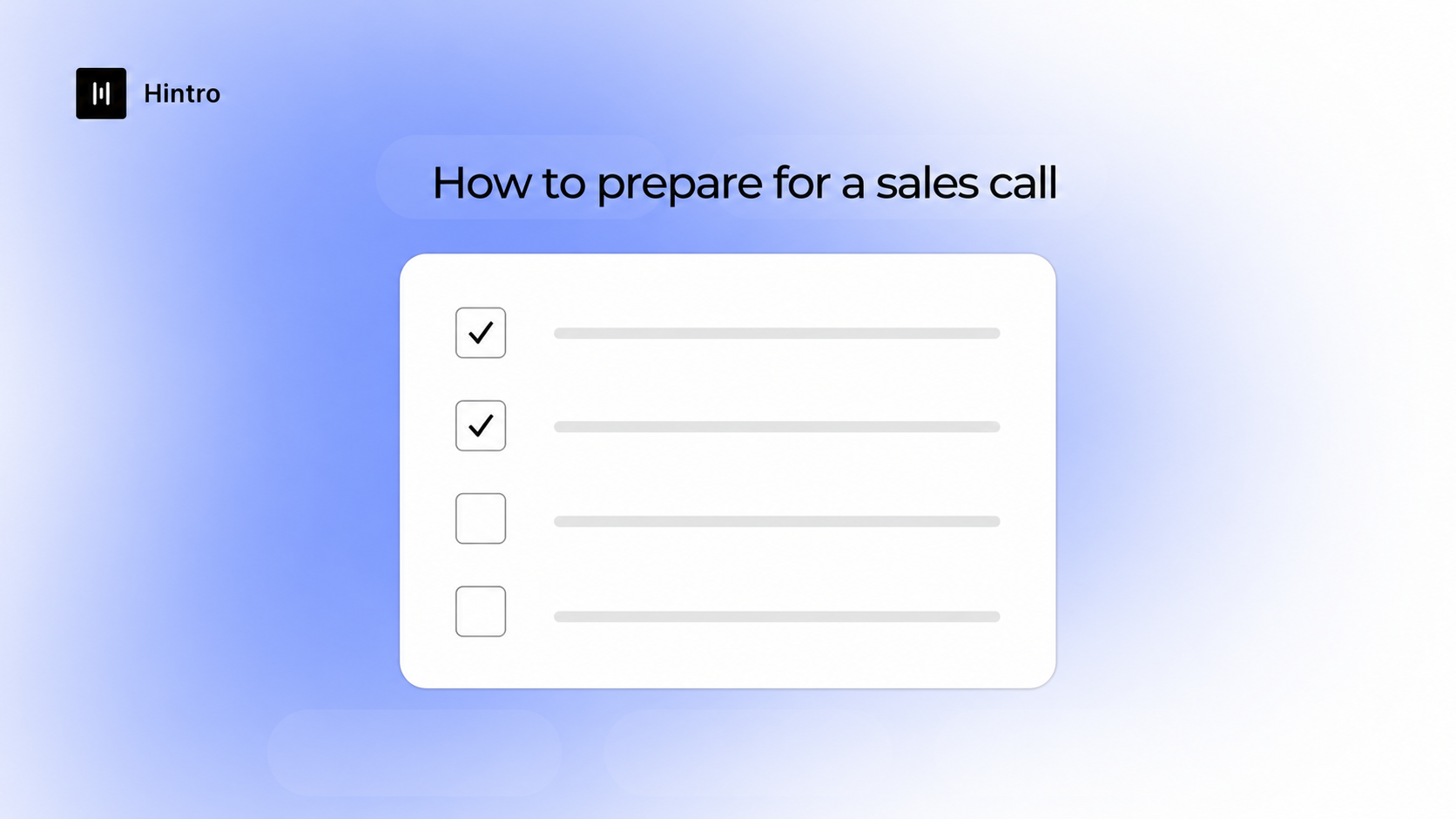 Sales call preparation checklist header