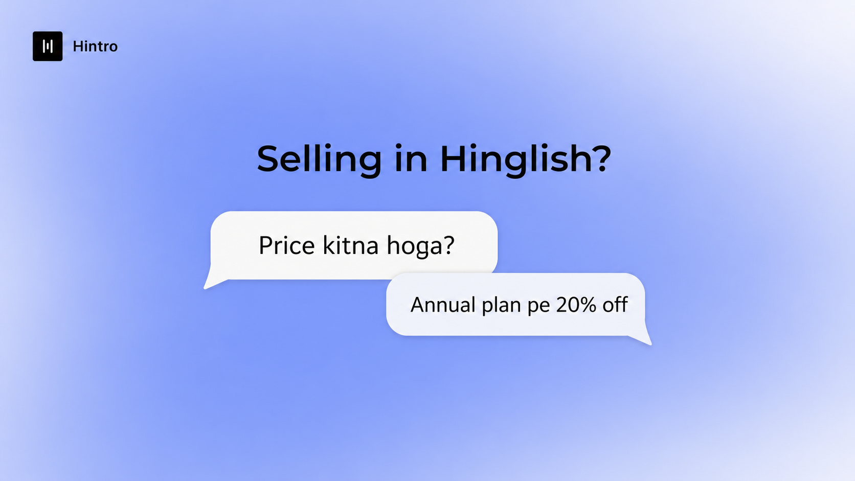 Hinglish sales call speech bubbles